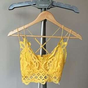 New without tag! Free people Yellow Lace adella Bralette - xs